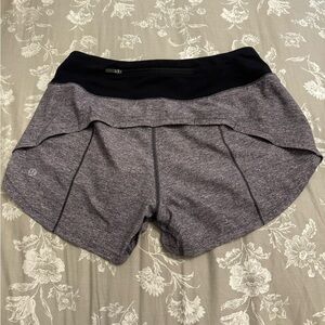 LULULEMON high rise speed up shorts 2.5 inch grey